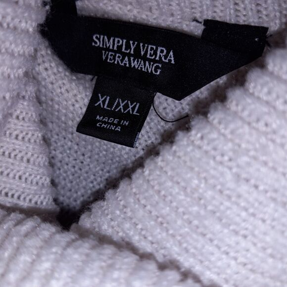 Simply VERA Cream Cowl Neck Sweater Cape Size Clunky Boxy Hang 80 Vibes XL  XXL - Picture 3 of 8